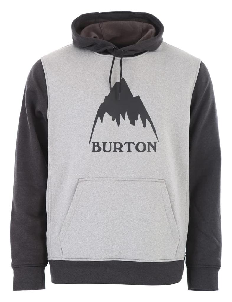 Burton Snowboard Oak Hoodie, Men's Pullover, 2020-21 Model, Medium, Gray/Trublack