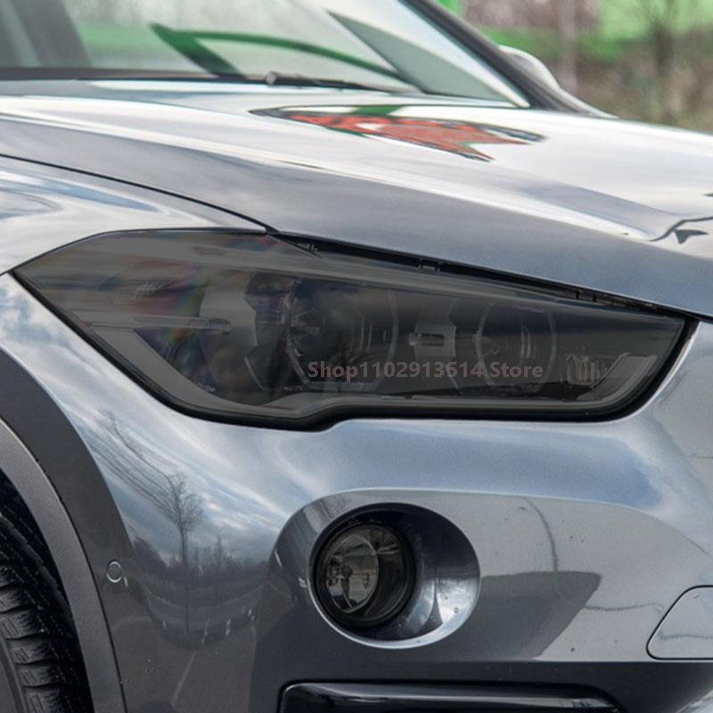 For BMW X1 F48 2015 - Car Headlight Protective Film Vinyl Restoration Transparent Black TPU Car Light Repair Sticker