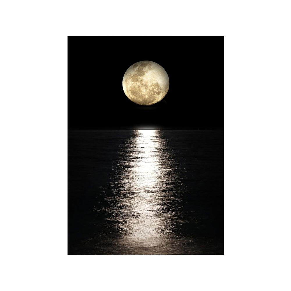 Mond über dem Ozean, Foto, Leinwanddruck, Wandkunst, Poster, schimmernde Nacht, Naturlandschaft, Bild für Wohnzimmer, Wohnkultur, Cuadros