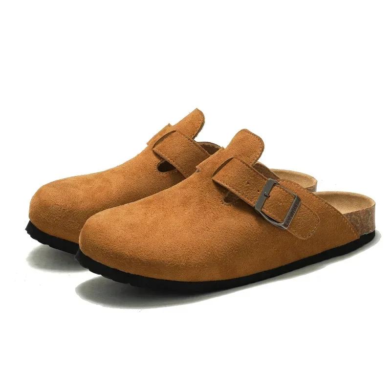 Ciabatte Mules Classiche a Punta Chiusa per Uomo con Sughero Scarpe Birken Stock Zoccoli Boston Ciabatte in Sughero Uomo Pantofole da Spiaggia in Scamosciato Uomo