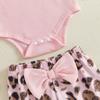 Citgeett Autumn Infant Baby Girl Fall Outfits Ruffle Long Sleeve Romper Leopard Pants Headband Casual Clothes