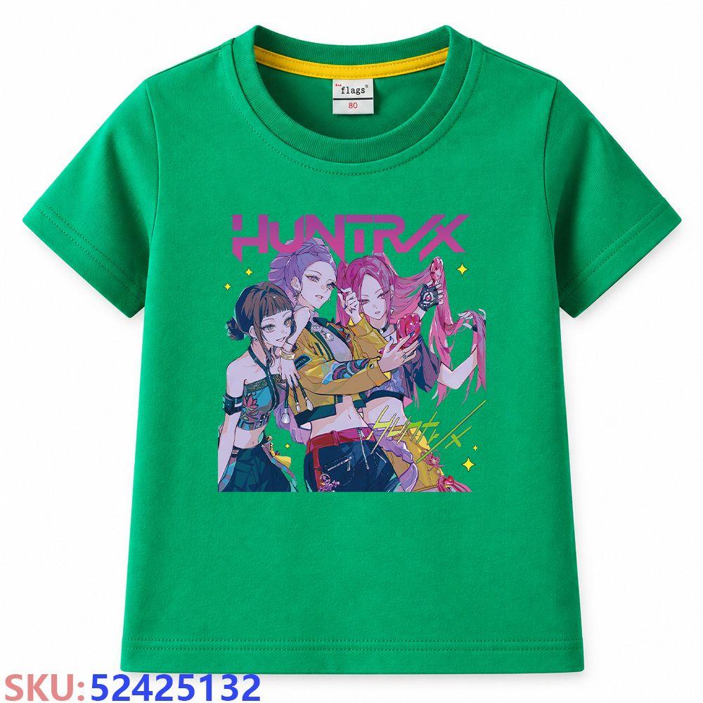 KPop Dämonenjäger Kinder-Cartoon-Print T-Shirt