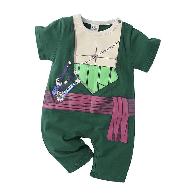 Adorable Baby Romper In Dragon Ball Naruto Luffy Design For Stylish Summer Wear