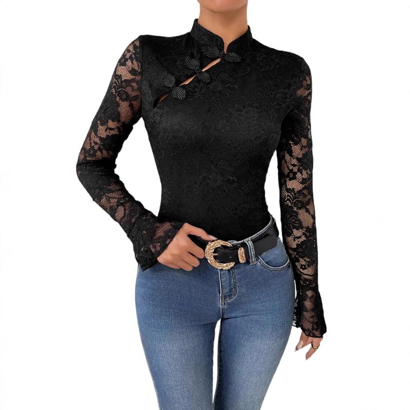 New Autumn Women's Cheongsam Elements Black New Chinese Jumpsuit