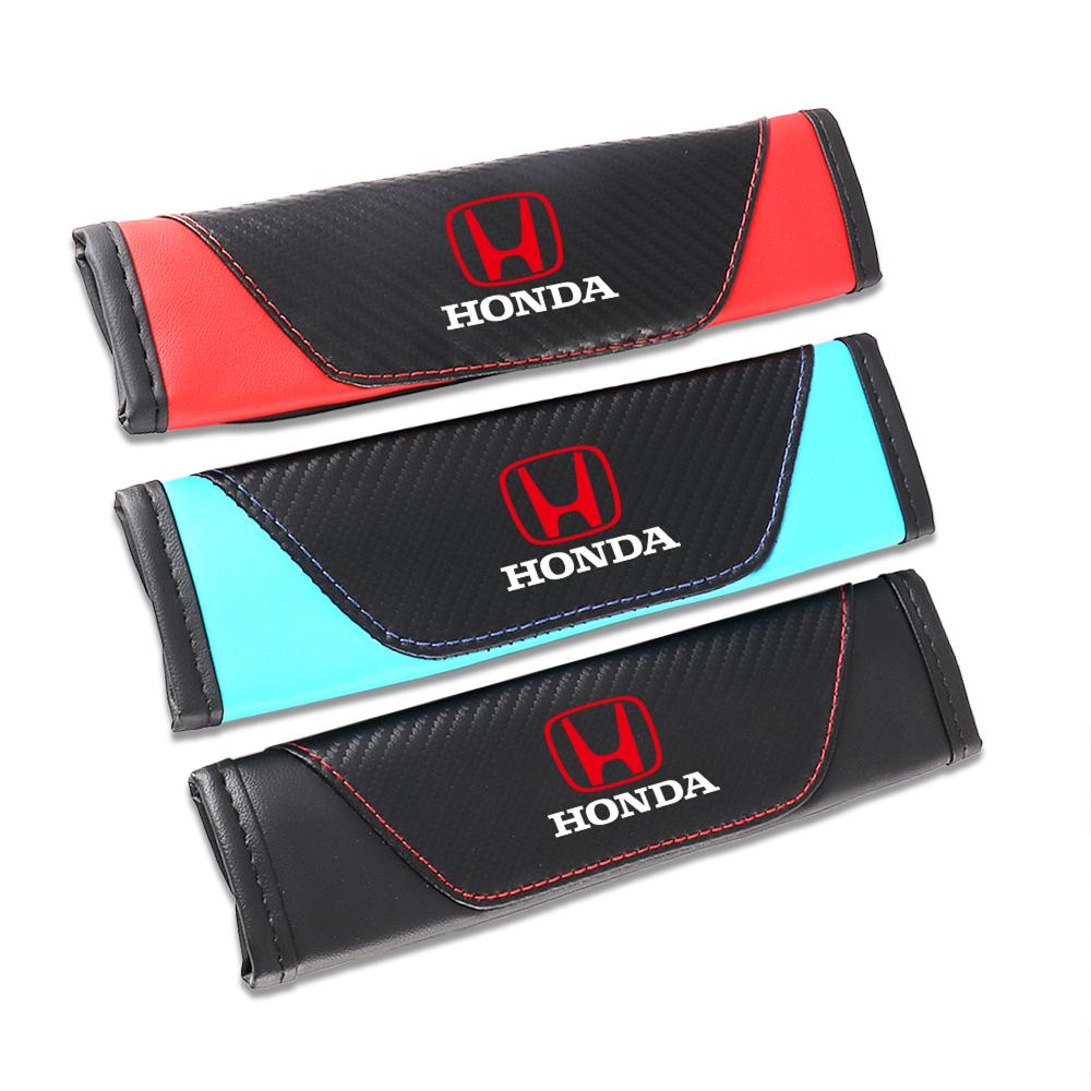 2pcs Car Seat Belt Cover Safety Belt Shoulder Pads Protector Cover Breathable for Honda Type R Type S VTEC DOHC Modulo Vezel Si OT9