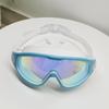 Large Frame Plated Waterproof Anti-Fog Swimming Goggles with One-Piece Earplugs for Men and Women
