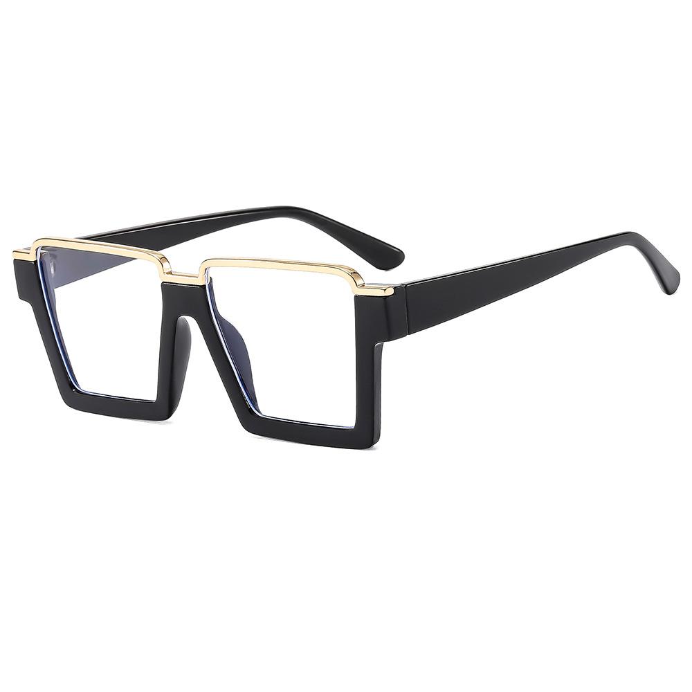 

Square half frame flat mirror personalized anti-blue trend Internet celebrities ins large frame glasses frame fashion glasses frame women as shown in the picture