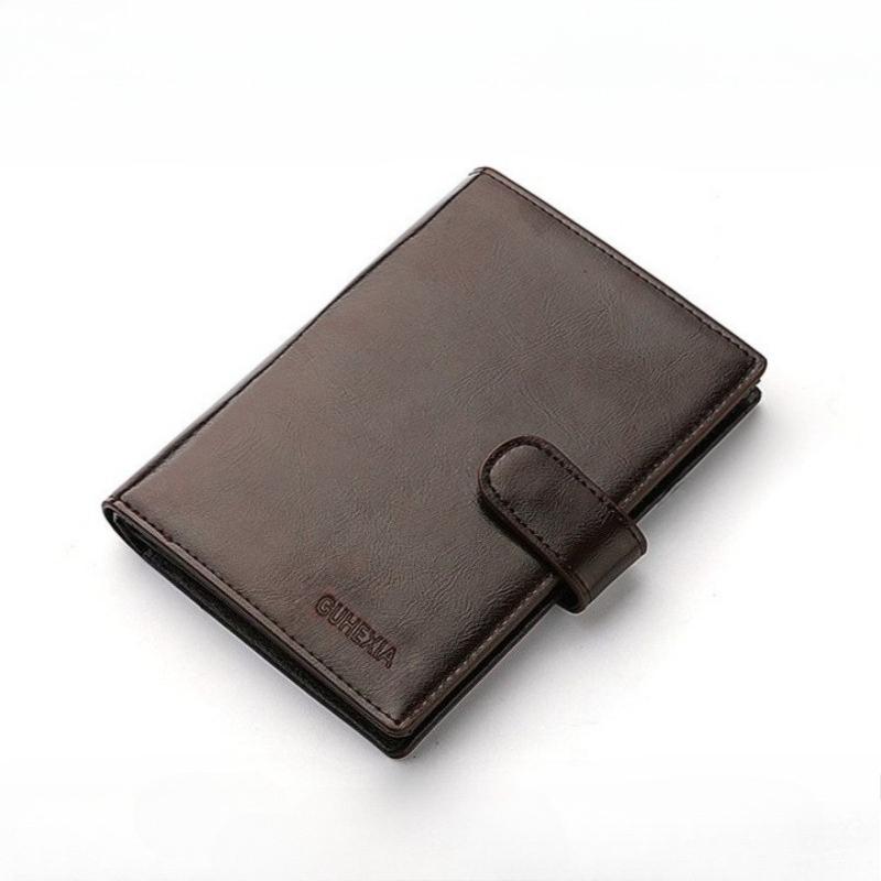 Men Leather Long Wallet Large Capacity Card Holder Passport Pocket Zipper Coin Purse Business Clutch Wallet Unisex Travel Organizer Clutch