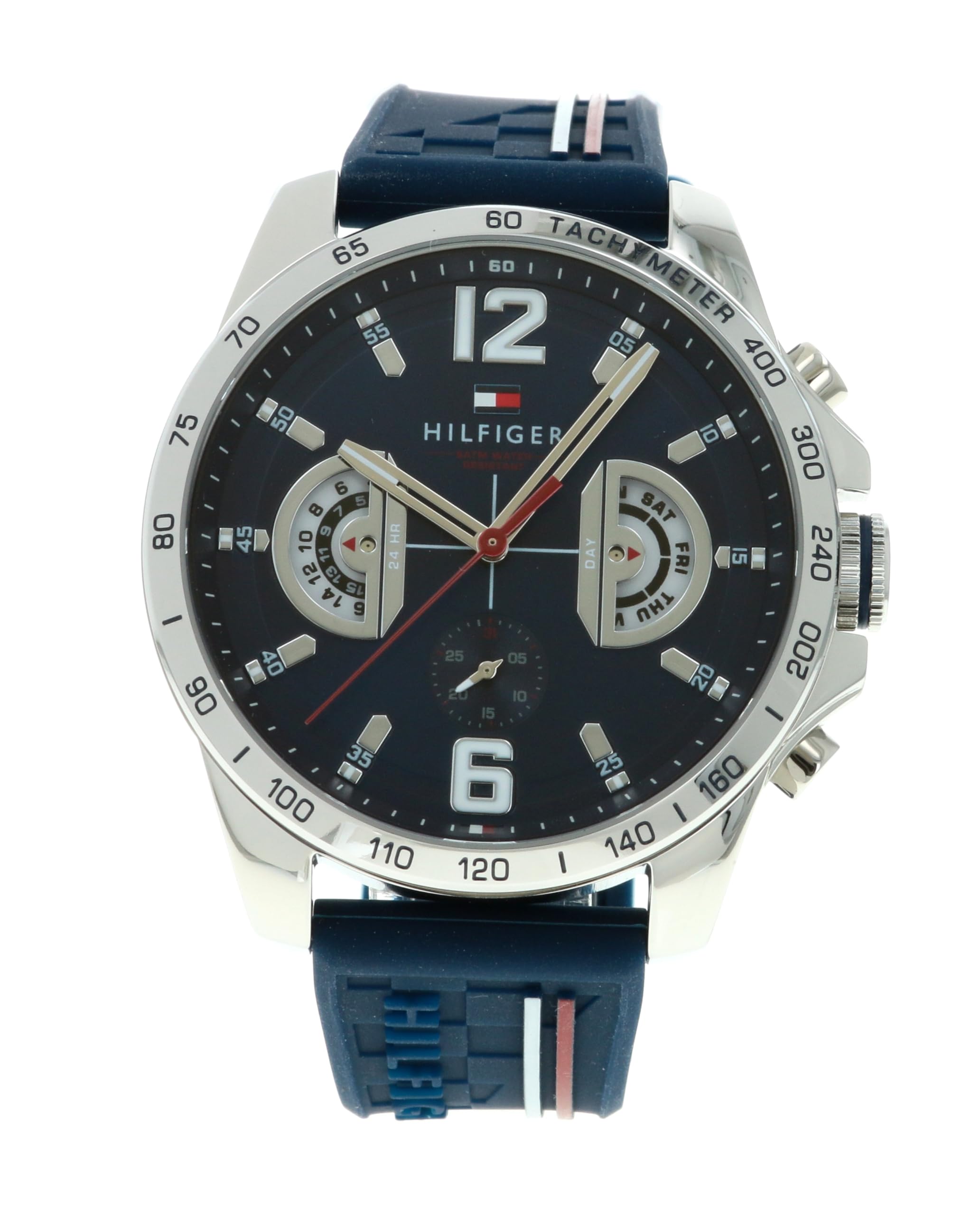 Tommy Hilfiger DECKER 1791476 Silicone Watch, Blue, Strap, Quartz, Men s [Used]