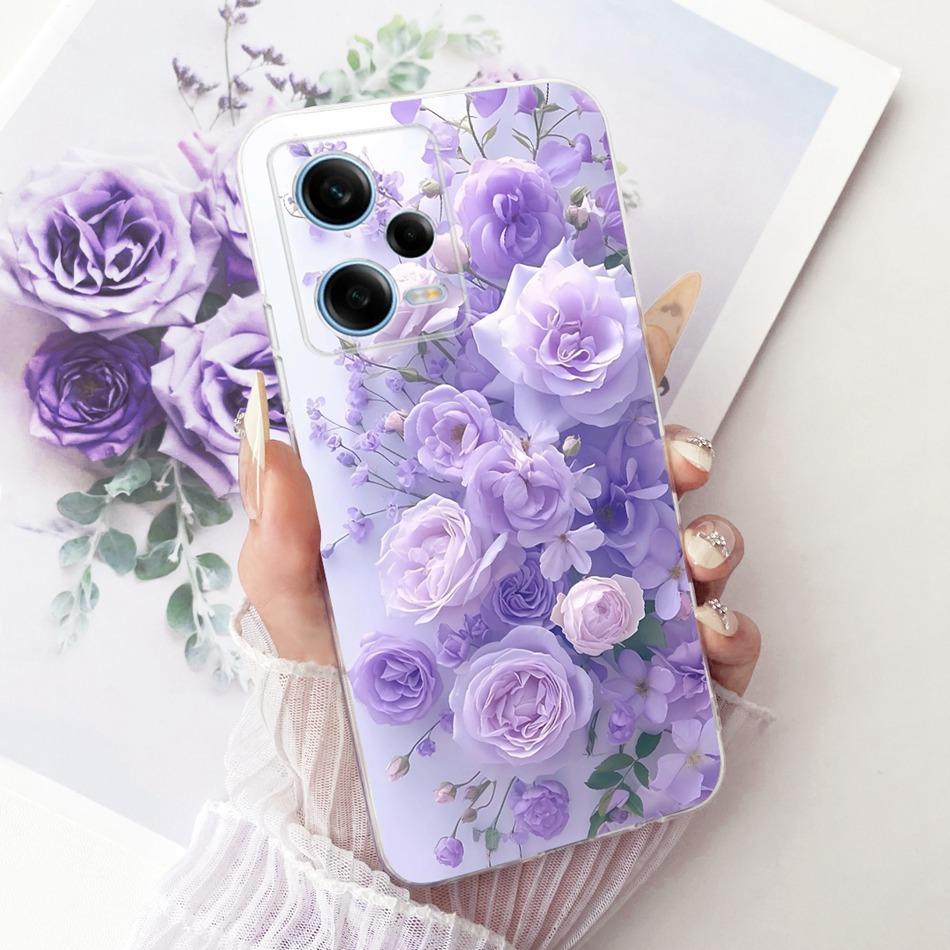For Xiaomi Redmi Note 12 Pro 5G 2026 Cute Flower Butterfly Cat Painted Case For Redmi Note12 Pro Soft Silicone TPU Phone Cases