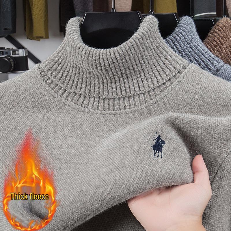 

Men s Ultra-Thick Velvet Lapel Sweater - High-End Autumn/Winter 2024 Business Style XXXL верблюд/бежевий