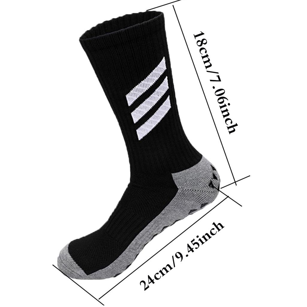 Para męskich i damskich klejonych, antypoślizgowych sportowych skarpet rowerowych do piłki nożnej z grubszymi podeszwami ręcznikowymi i długimi skarpetkami