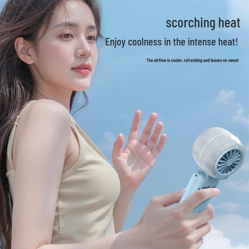 Portable Folding Turbo Fan with High-Speed Cooling & Neck Strap