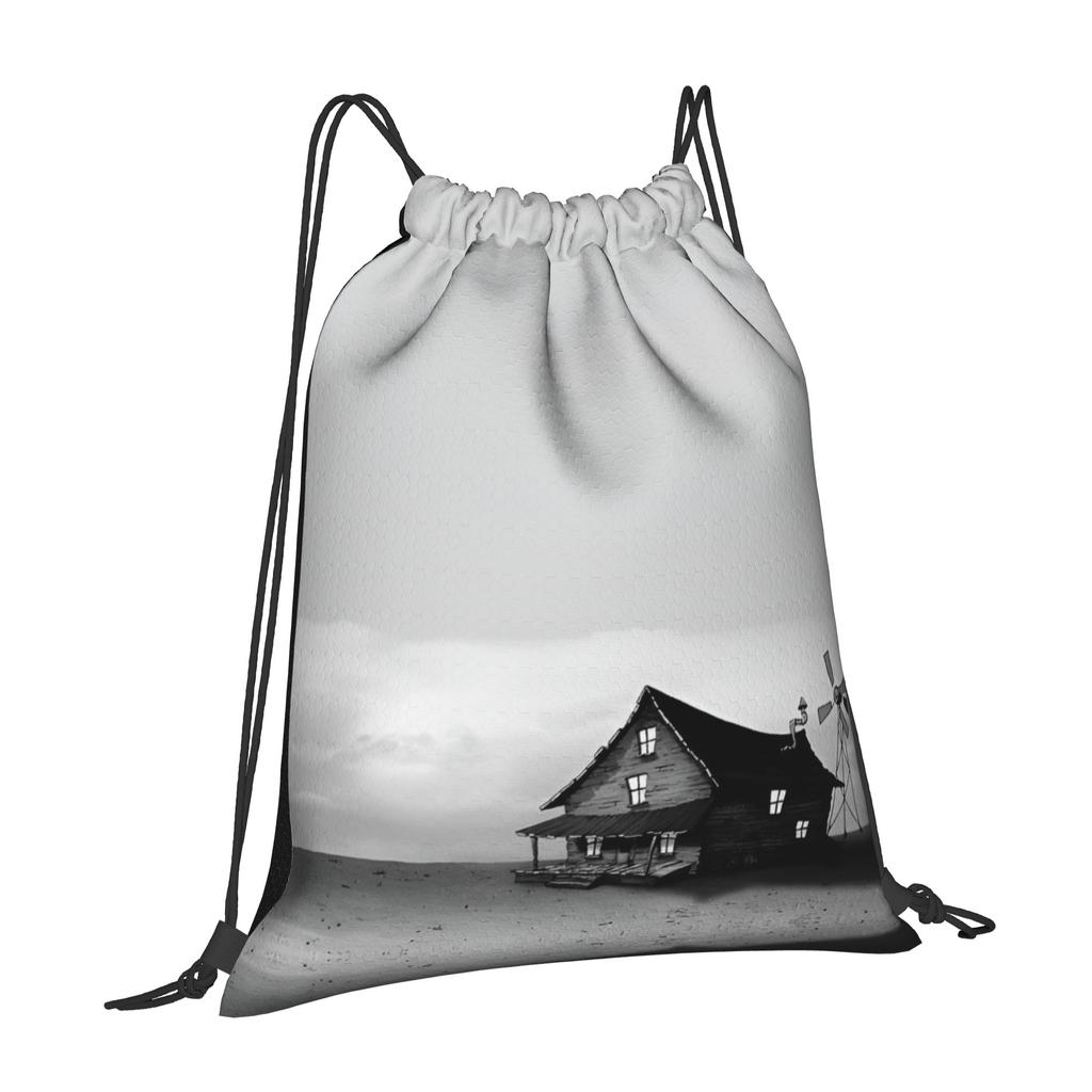 Custom Cowardlyes Dogs Anime Drawstring Backpack Bags Lightweight Surreal Humour Gym Sports Sackpack Sacks for Traveling