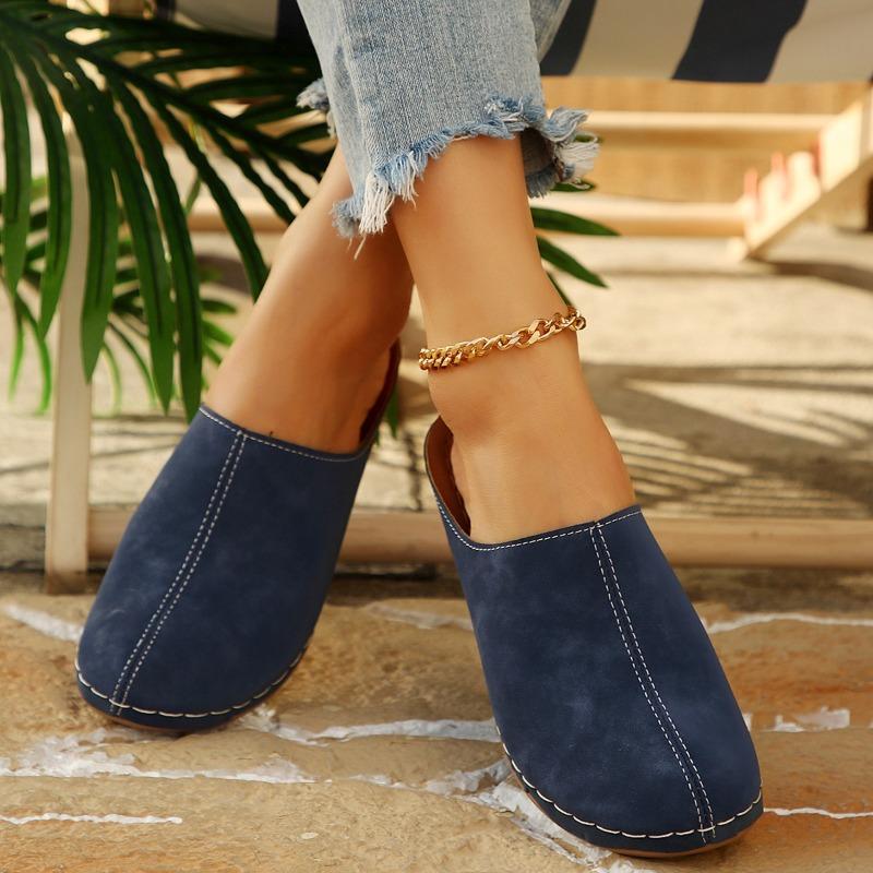Women's Summer Wedge Closed-Toe Slip-On Slide Sandals, Casual Comfort Footwear, Available In Large Sizes.