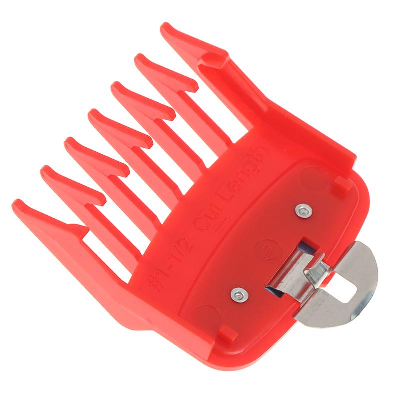 Pieptene pentru ghidare de dimensiuni 1,5+4,5 mm Set pieptene roșu pentru atașament cu un suport metalic de tuns