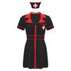 Womens Nurse Dress and Hat Costume Set Short Sleeve Front Zipper Cross Patch Dress with Headwear