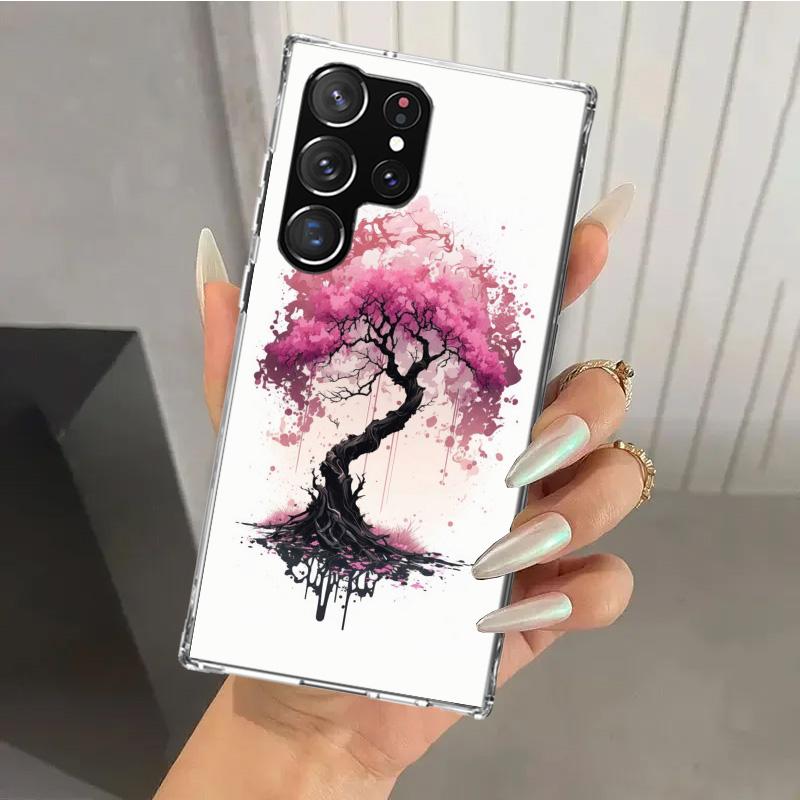 Cherry Blossom Tree Phone Case for Samsung Galaxy S26 S24 S23 Ultra S25 Edge S22 S21 Plus S20 FE + Soft Print Shell Funda Galaxy