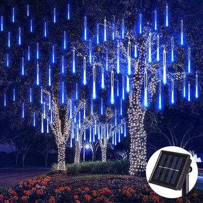 Solar LED Meteor Shower Rain Lights Holiday String Lights Waterproof Garden Light 8 Tubes 144 Leds Christmas Wedding Decoration.
