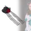 Steampunk Mini Top Hat Hair Accessories Fancy Dress Gothic with Rose Clip Headwear for Cocktail