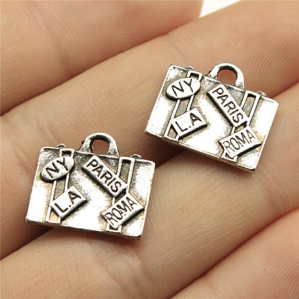 10pcs Travel Charms Journey Charms Jewelry Making Aircraft Camera Passport Trunk Charms For Bracelet Making