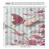 1Pc Pink Butterfly & Floral Shower Curtain - 3D Relief, Water-Resistant Polyester, Artistic Design, 12 Hooks, Machine Washable