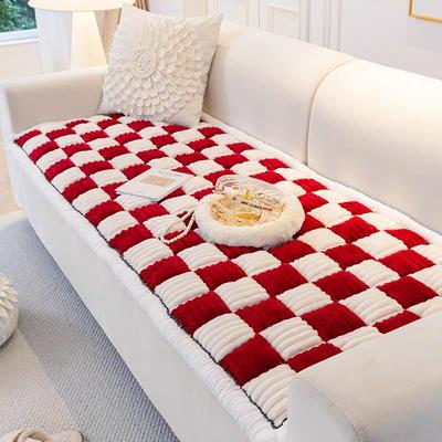 Thickened Short Plush Sofa Mat Home Living Room Decoration Anti Slip Bay Window Mat Modern Minimalist Plaid Comfortable High-quality Seat Cushions