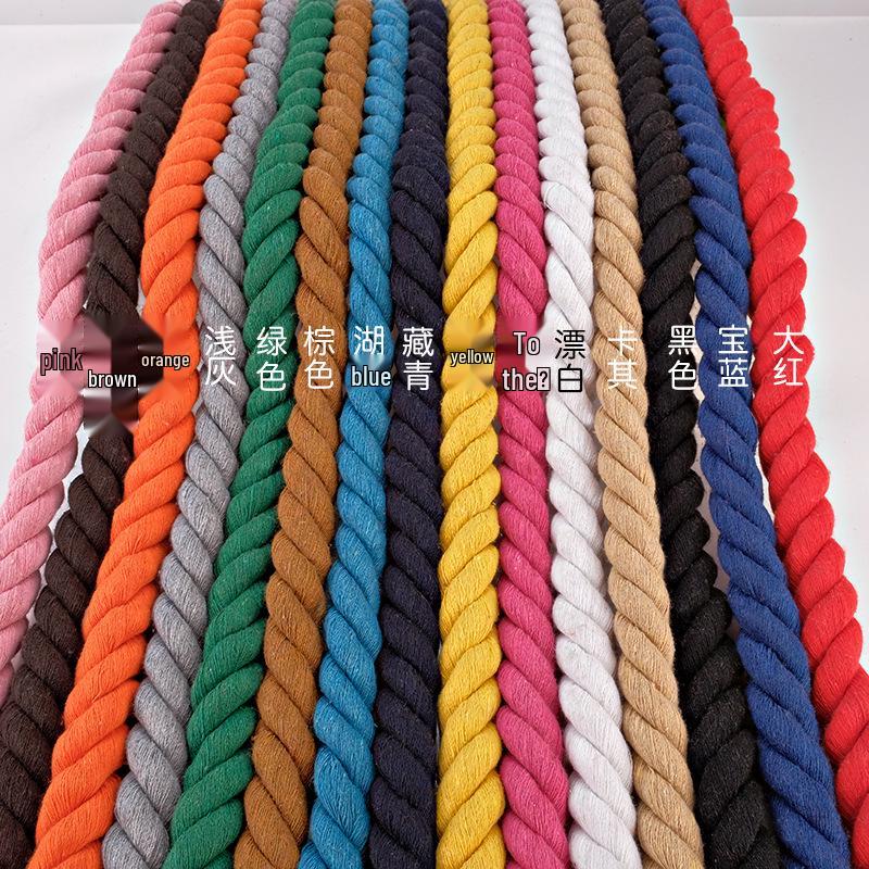 Off-White Three-Strand Cotton Curtain Tie Rope for DIY Projects