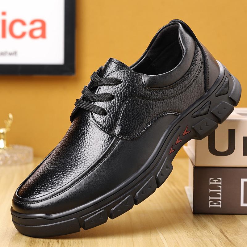 Soft-soled business breathable men's shoes autumn popular men's leather shoes casual non-slip and deodorant dad shoes