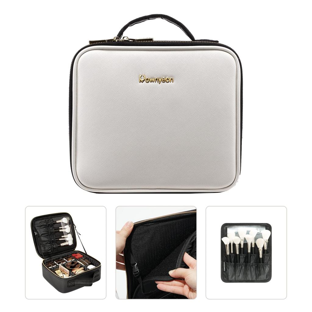 ROWNYEON Professional Makeup Large Adjustable Cosmetic Makeup Cosmetic Great S 26 x 23 x 9 cm Box, Capacity, Dividers, Waterproof, Box, Pouch,