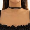 Chunky Black Flannelette With Big Heart Pendants Necklaces for Women Trendy Short Choker Collar 2026 Fashion Jewelry Accessories