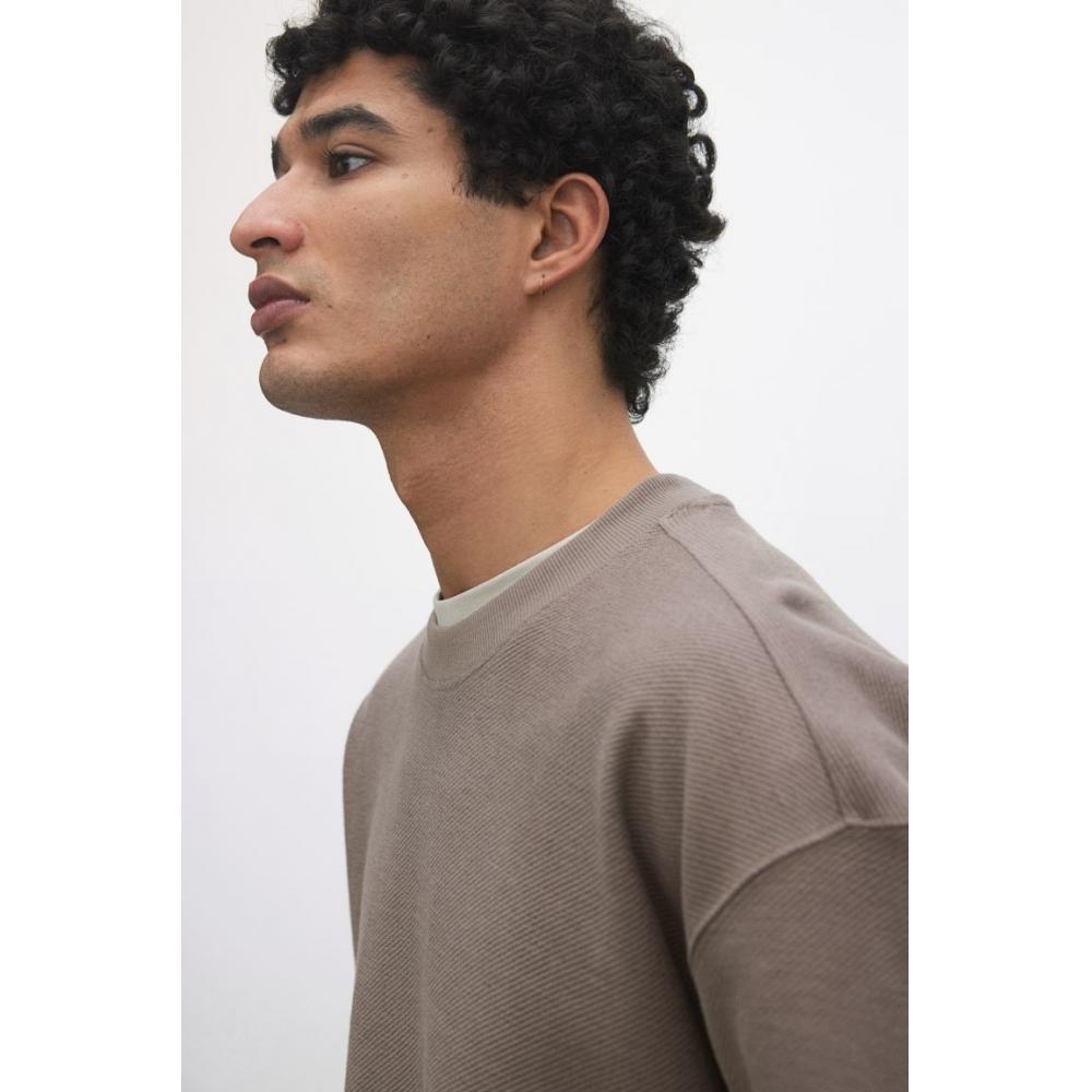 H M T sHirT Oversized fiT Dark Beige