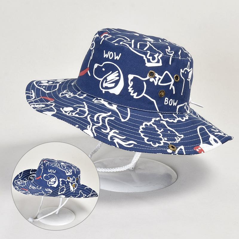 1014 cotton thin baby hat spring summer hat animal pattern hat children sun protection bucket hat men and women basin hat new