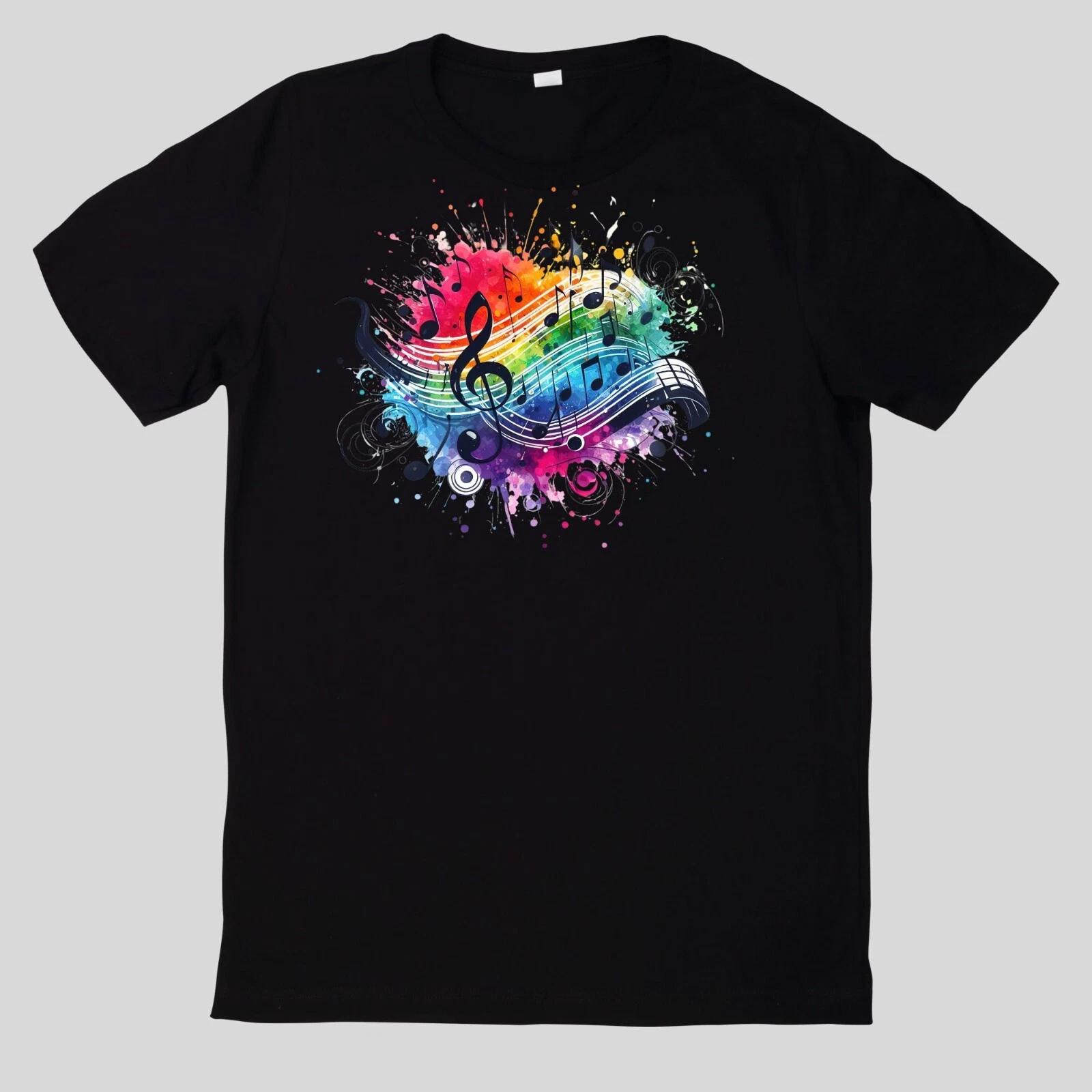 Watercolour Musical Notes T Shirt 4XL