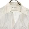 Celine Camisa Listrada Manga Longa Branco bordado Logo sistema Masculina Usada