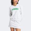 Adidas Originals Alphabet Logo Besticktes V-Ausschnitt Langarm-Sweatshirt Damen Tops Hellgrau II5612