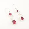 Natural Pink Rubellite Gemstone 925 Sterling Silver Jewelry Handmade Earrings 2" EE-156-12