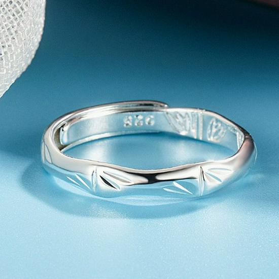 Women s Retro Bamboo Joint Ring: Ancient Chinese Style, Simple Fashion, Ideal Daily Gift Adjustable Opening