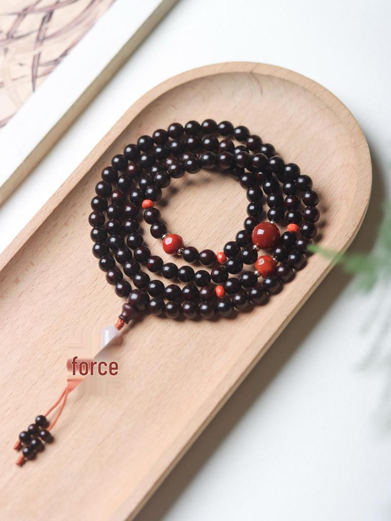 Small-Leaf Rosewood Buddhist Beads Bracelet - 0.8 Multiloop for Men & Women