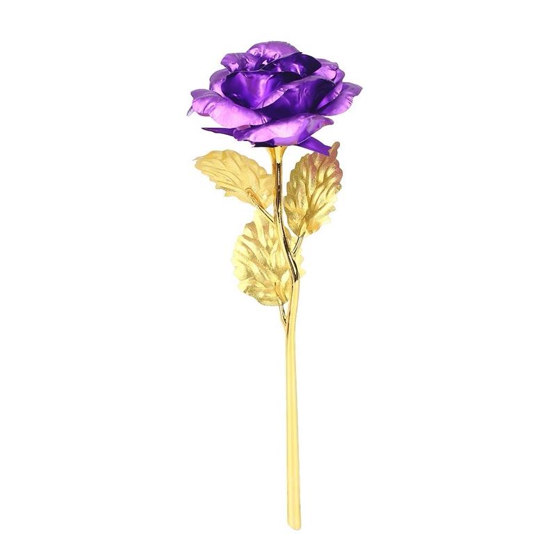 Fashion Romantic 24K Gold Plated Golden Rose Flower for Valentine's Day Lovers' Gift
