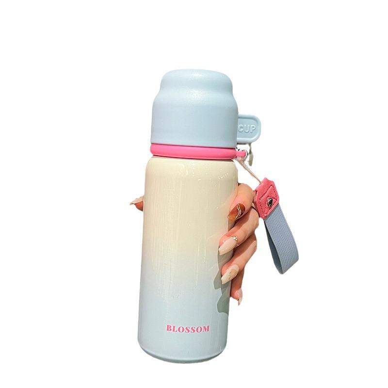 Jednoduchý termoskový hrnek pro ženy  Nový styl  Krásný a roztomilý  Přenosný nerezový hrnek na vodu s víčkem na cesty