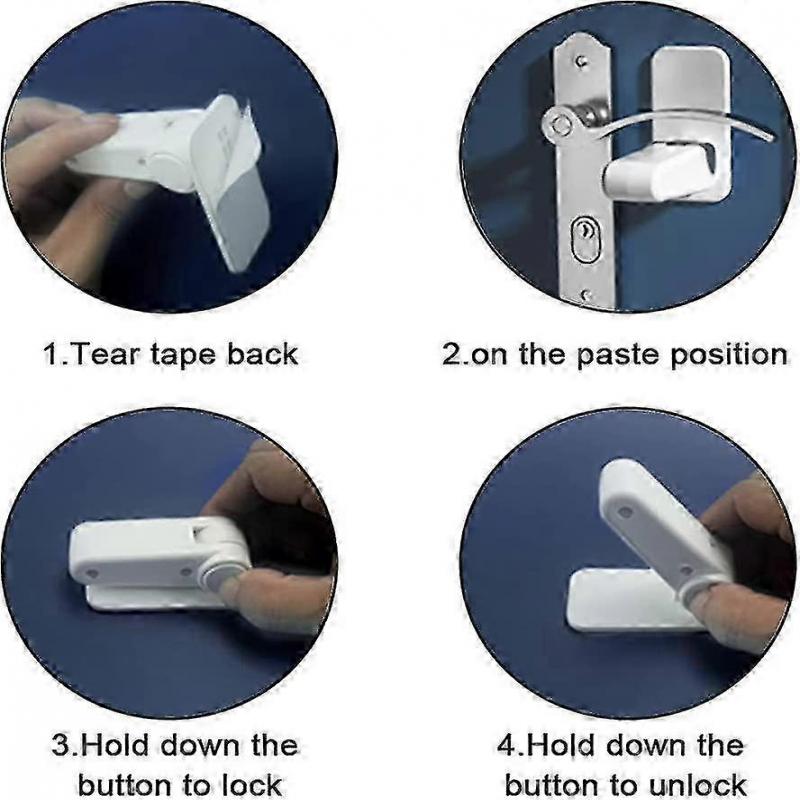 4 Pcs Door Lever Lock For Childproof & Petproof Child Security Door And Handle Security Lock