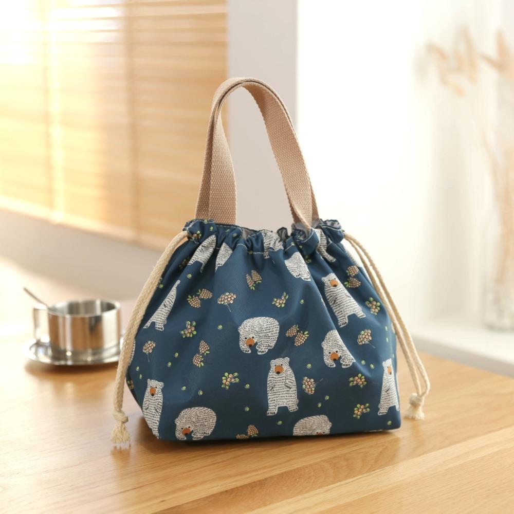 Cartoon Printing Lunch Bag Cute Storage Meal Bag New Handbag