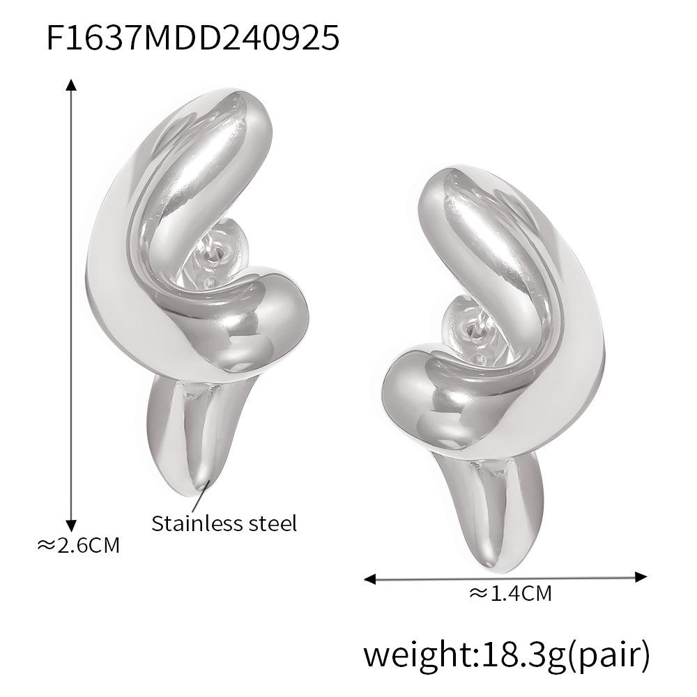 European-American Design Spiral Stud Earrings: Minimalist Stainless Steel Bestsellers for Autumn & Winter