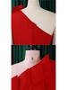 Plus Size Women's One-Shoulder Ruffle High-Waisted Evening Gown Dress