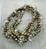 Fashionable and Trendy Handcrafted Unshaped Original Stone Light Brown Two Sided Baroque Freshwater Pearl Necklace 40 Inches