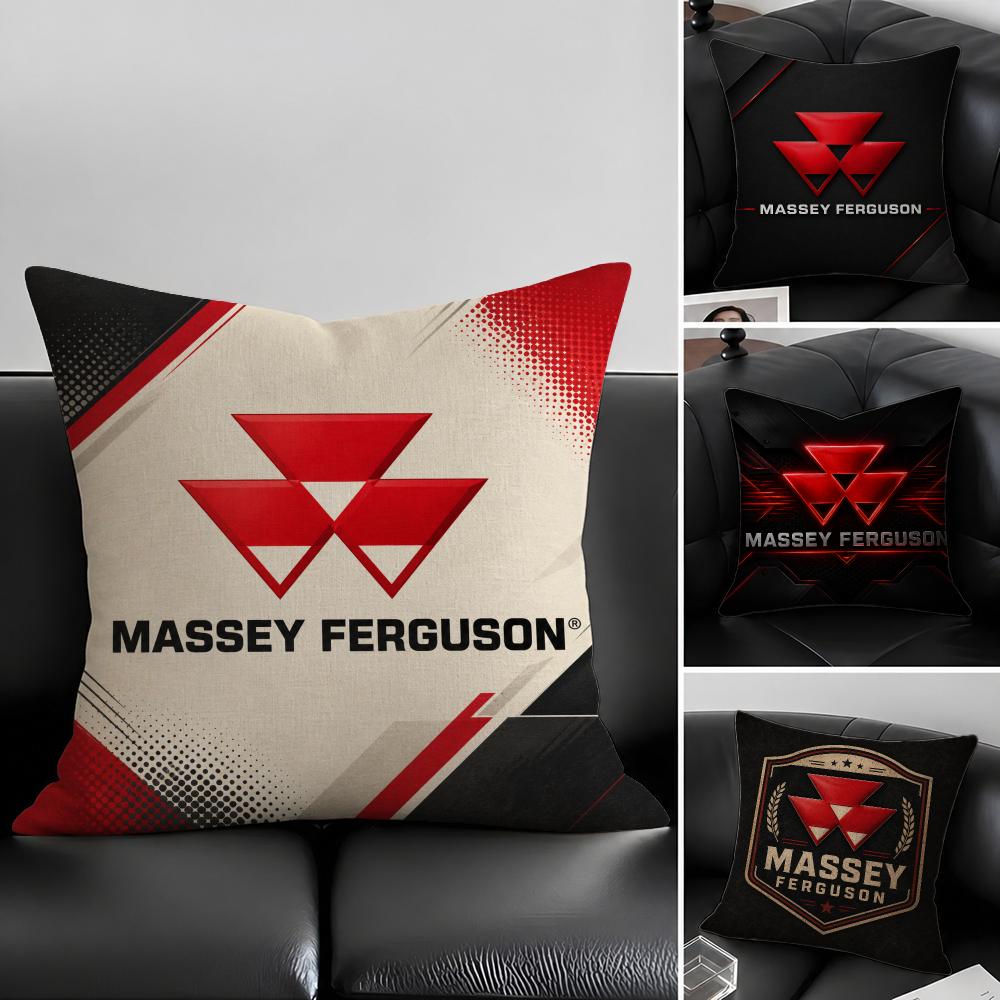 Brand Massey Ferguson Cushion Cover Natural Linen Pillowcase Set AllinOne Decor for Sofa Bedroom Chair