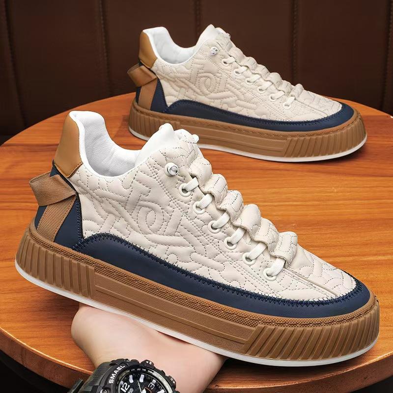 

Men s shoes spring new fashion versatile large size men s board shoes platform heightening shoes men s 46 белый