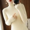 Women's Autumn Winter High Neck Slim-Fit Ribbed Knit Base Layer Sweater for Office Wear