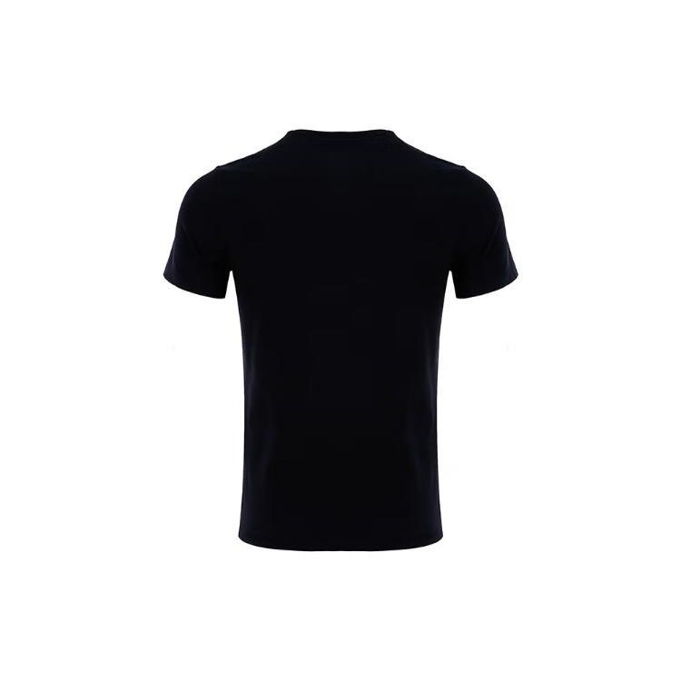 Anta Letter Logo Print Round Neck Short Sleeve T-Shirt Men Tops Black 95027131-2